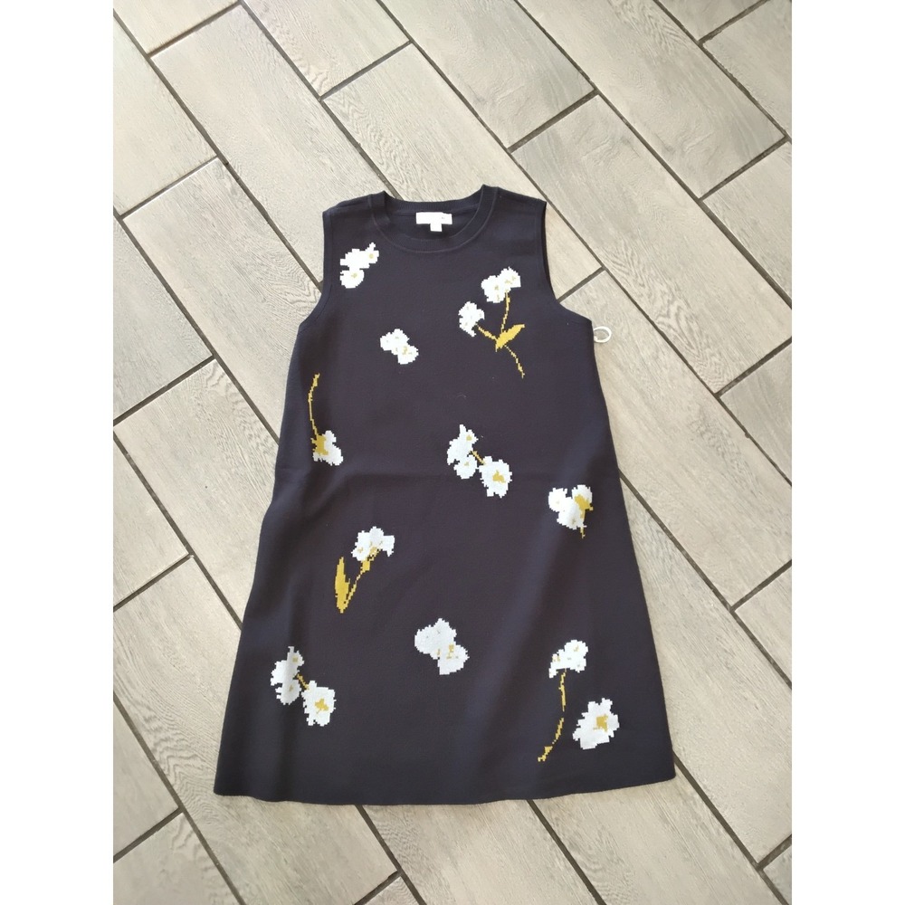 NwT Free Assembly Floral Sweater Dress Navy Blue Size Sleeveless-L